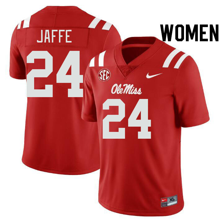 Women #24 Andy Jaffe Ole Miss Rebels College Football Jerseys Stitched-Red